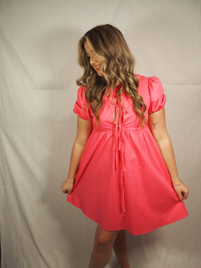 Pink Bow Tie Dress
