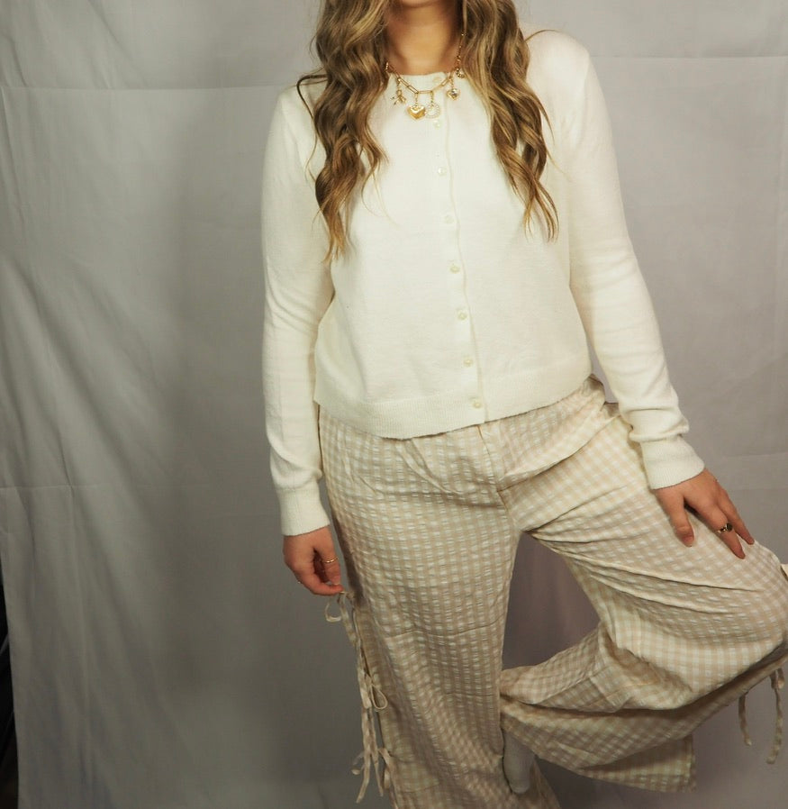Bow Side Wide Leg Pants