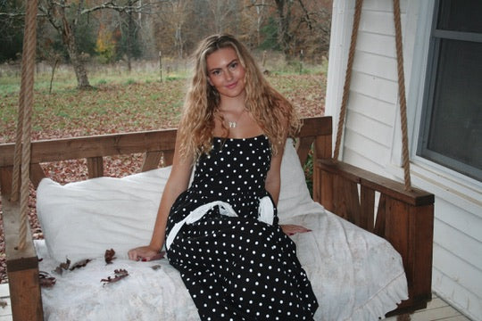 Betty Polka Dot Drop Waist Dress