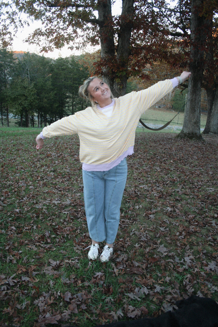 Sunshine Striped Crew Neck
