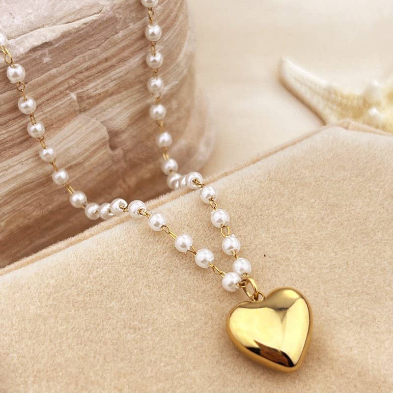 18K STAINLESS STEEL TARNISH FREE HEART NECKLACE