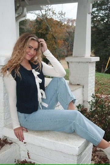 The Betsy Tie Front Sweater Vest