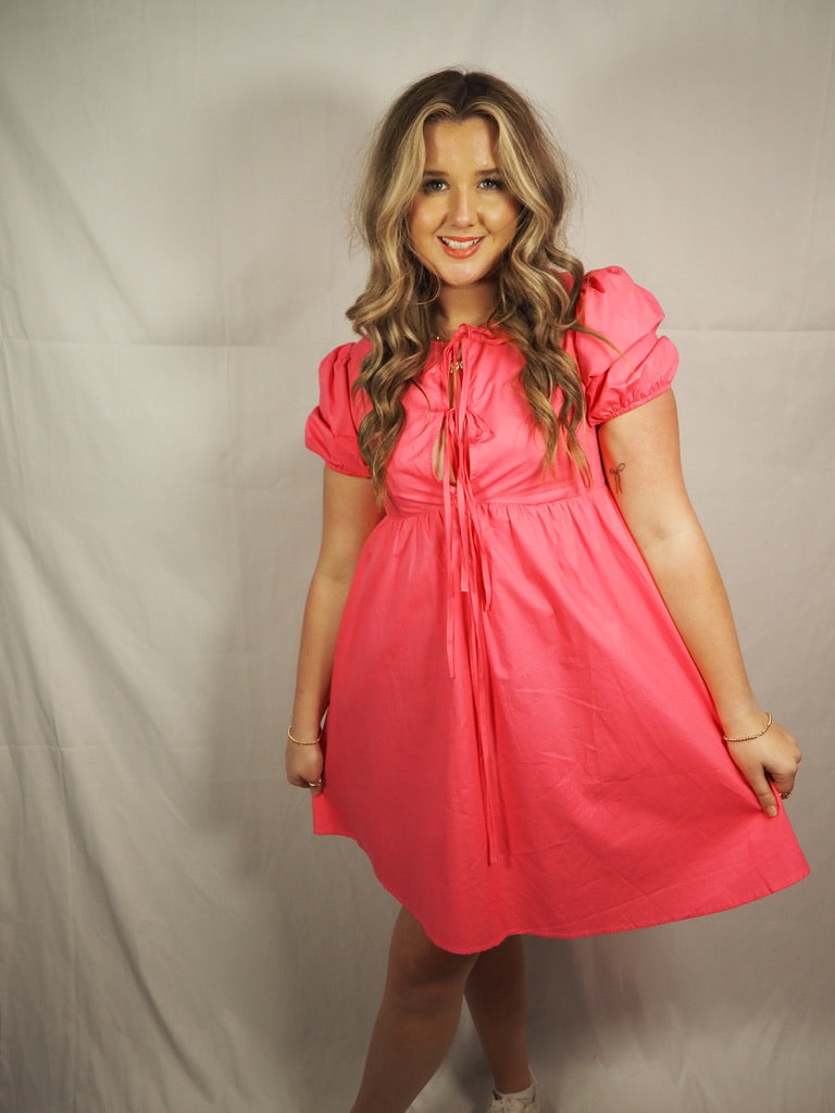 Pink Bow Tie Dress