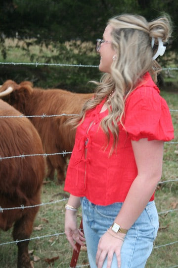 Rosie Red Babydoll Top