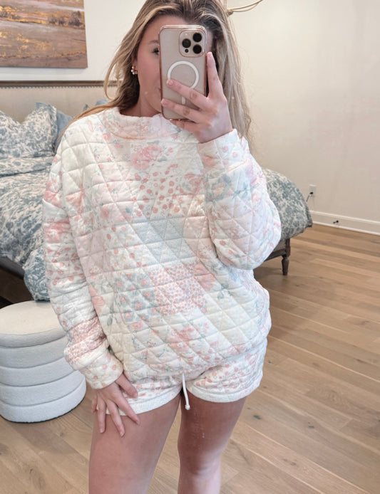 Floral Patchwork Quilted Shorts